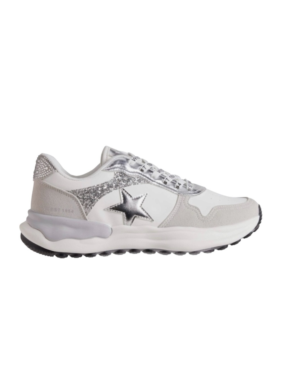 Vintage Havana Star Diamond Crystal Glitter Run Fashion Sneakers Silver Sz 8 NEW